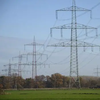 power lines going over a field